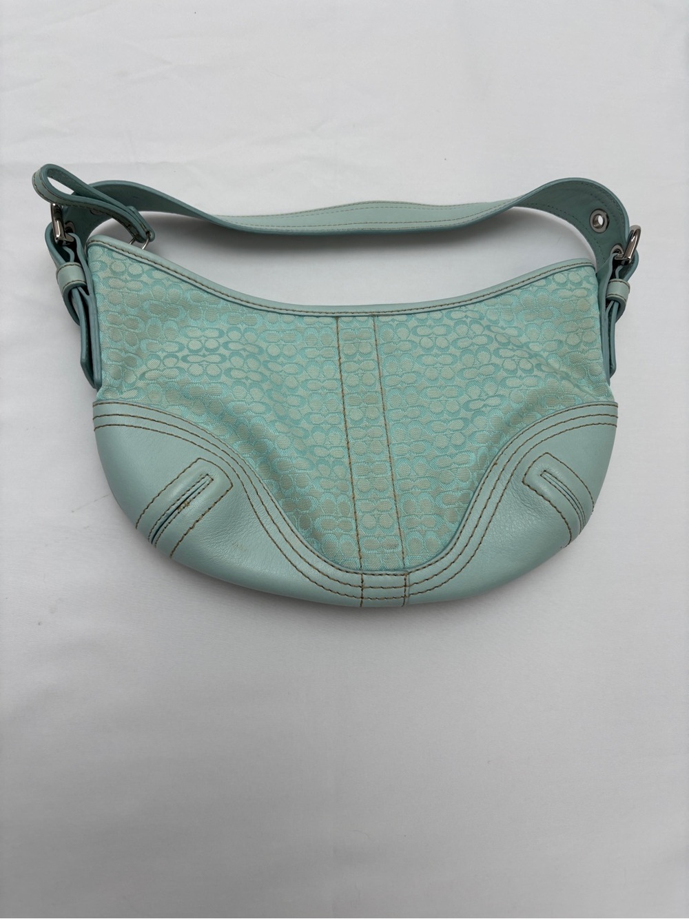 Coach Soho Mini Signature Canvas Hobo bag Y2K Seafoam Blue